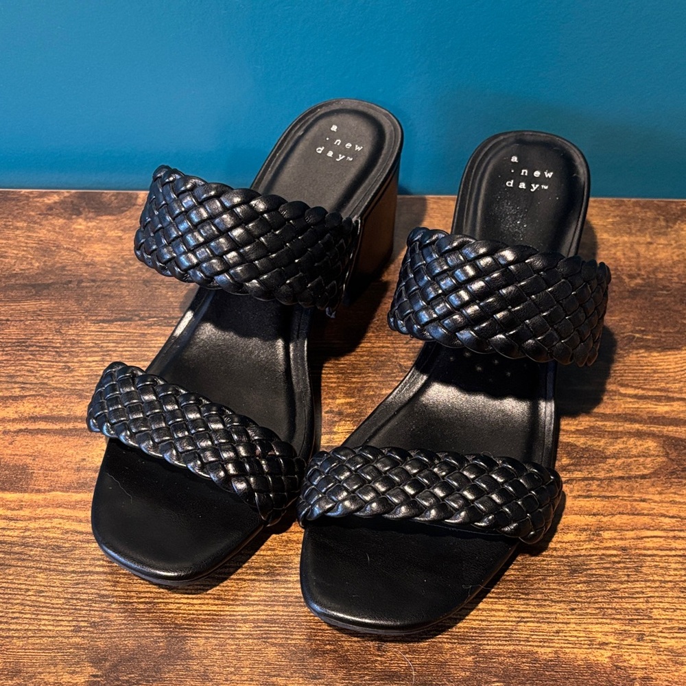 A New Day Black Woven Mules